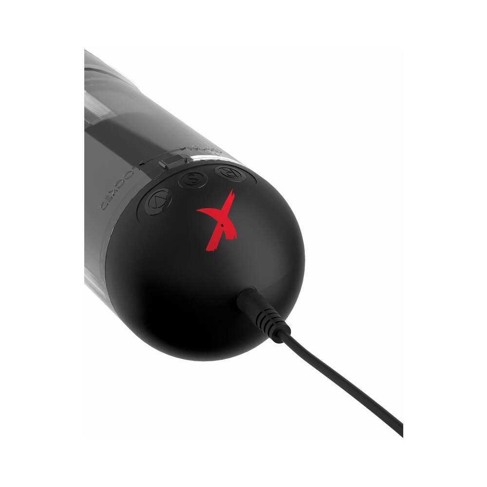 PDX Elite Extender Pro Rechargeable Vibrating Penis Pump Clear/Black - Fantasies Boutique