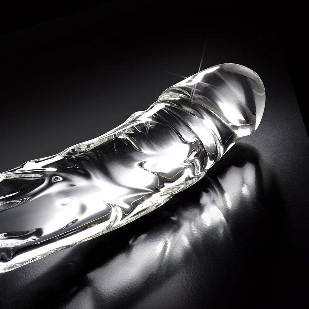 Icicles No. 62 Curved Realistic 6.5 in. Glass Dildo Clear - Fantasies Boutique