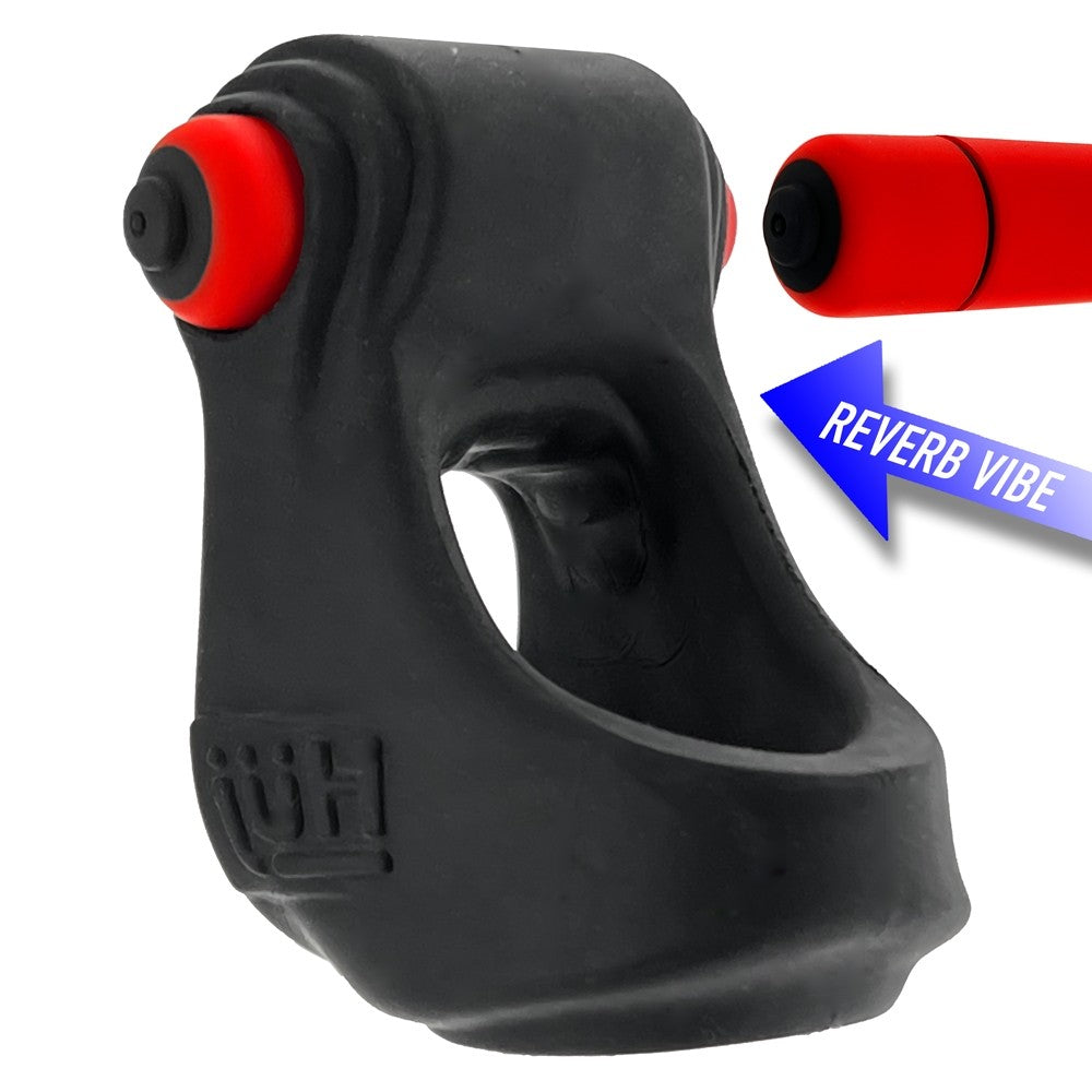 Hunkyjunk Revsling Cock & Ball Sling with Bullet Vibrator Tar Ice - Fantasies Boutique