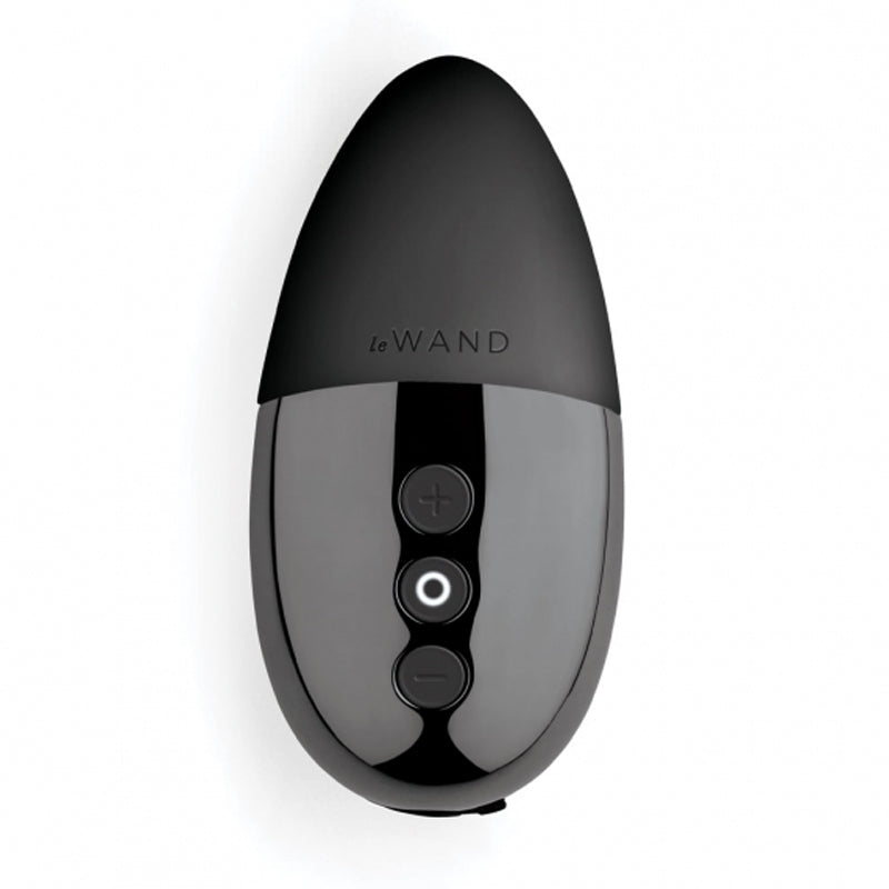 Le Wand Chrome Point Rechargeable Silicone Mini Vibrator Black - Fantasies Boutique