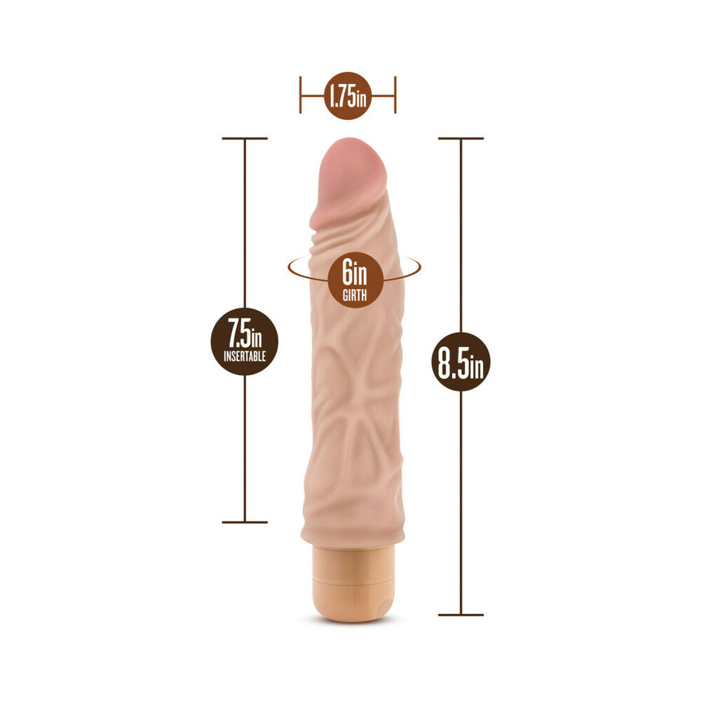 Dr. Skin Vibe 10 Realistic 8.5 in. Vibrating Dildo Beige - Fantasies Boutique