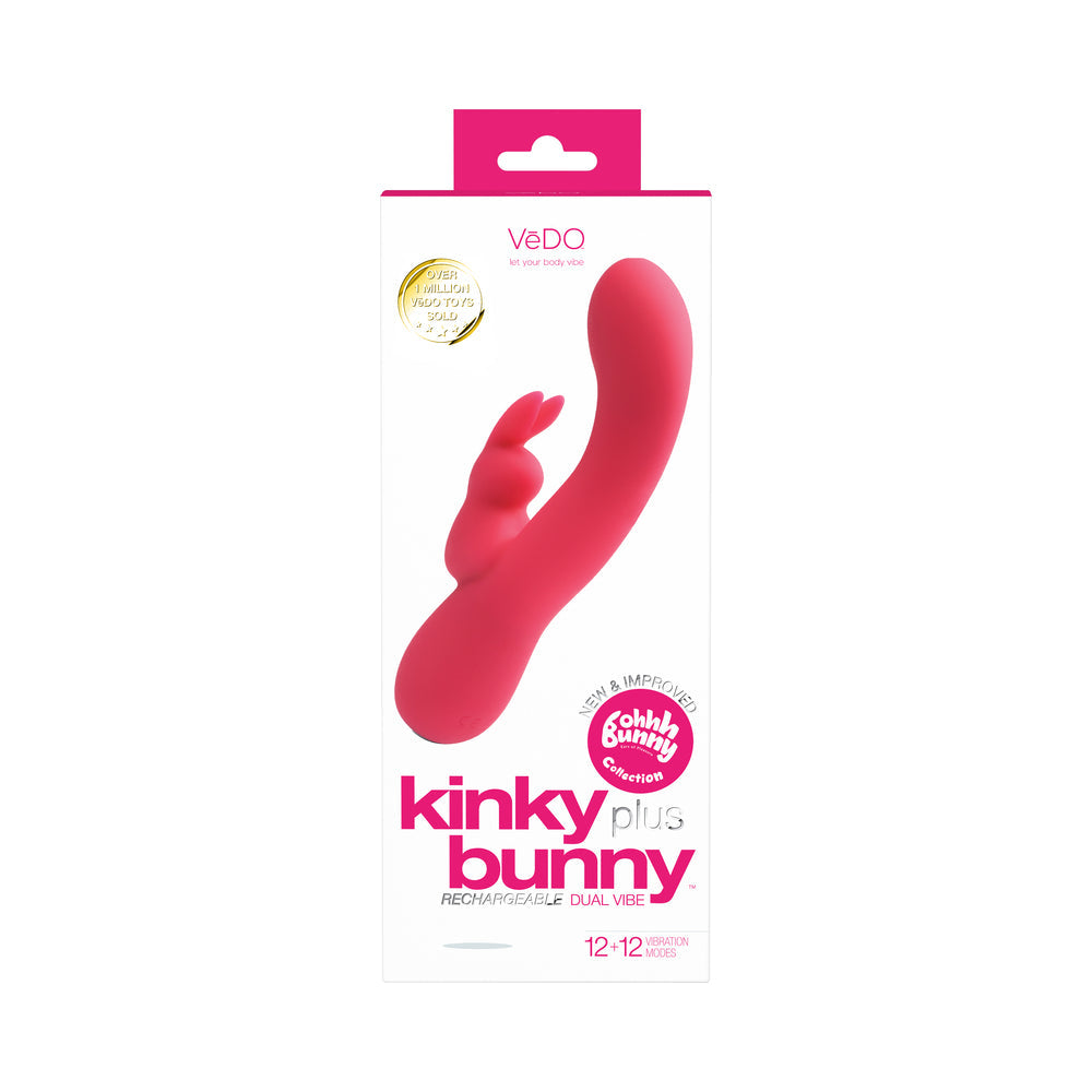 VeDO Kinky Bunny Rechargeable Rabbit Vibrator - Pretty In Pink - Fantasies Boutique