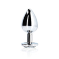 Ouch! Round Gem Butt Plug Large Silver/Diamond