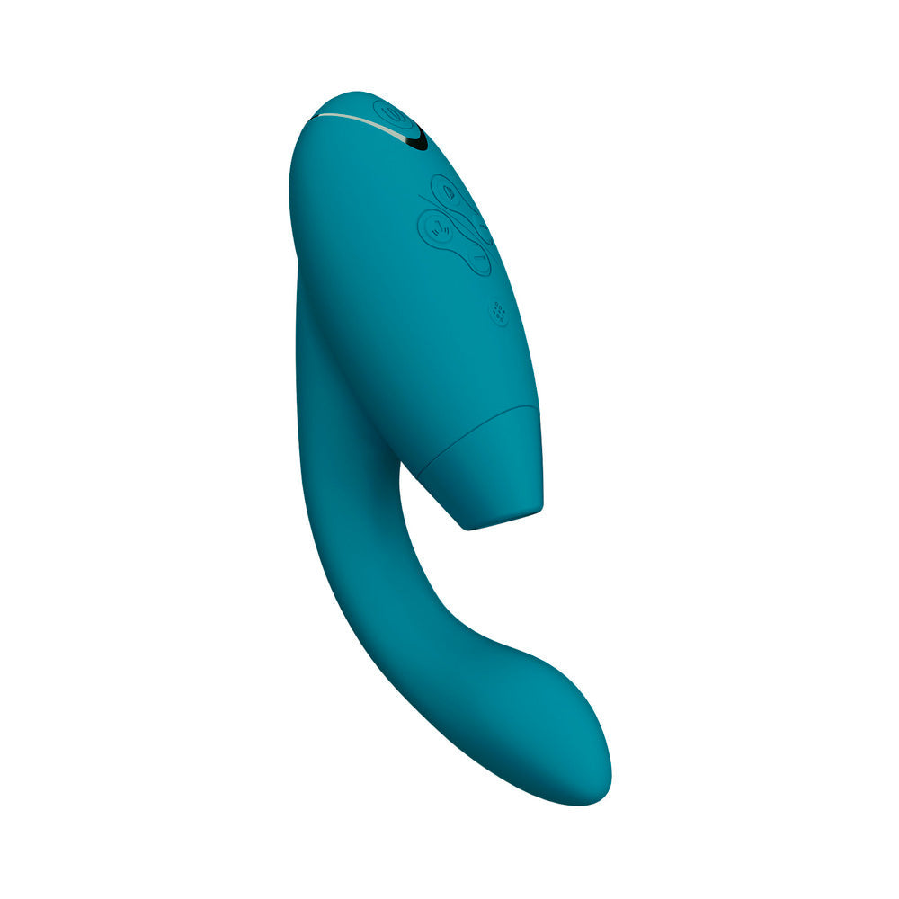 Womanizer Duo 2 Rechargeable Dual Stimulation Pleasure Air and G-Spot Vibrator Petrol - Fantasies Boutique