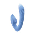 Evolved Tap & Thrust Rechargeable Thrusting Pulsing Silicone Dual Stimulator Blue - Fantasies Boutique