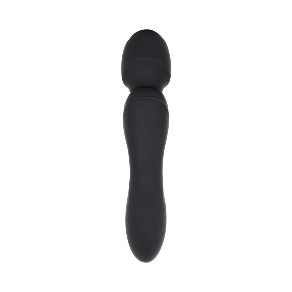 Evolved Wanderlust Rechargeable Dual-Ended Silicone Wand Vibrator Black - Fantasies Boutique