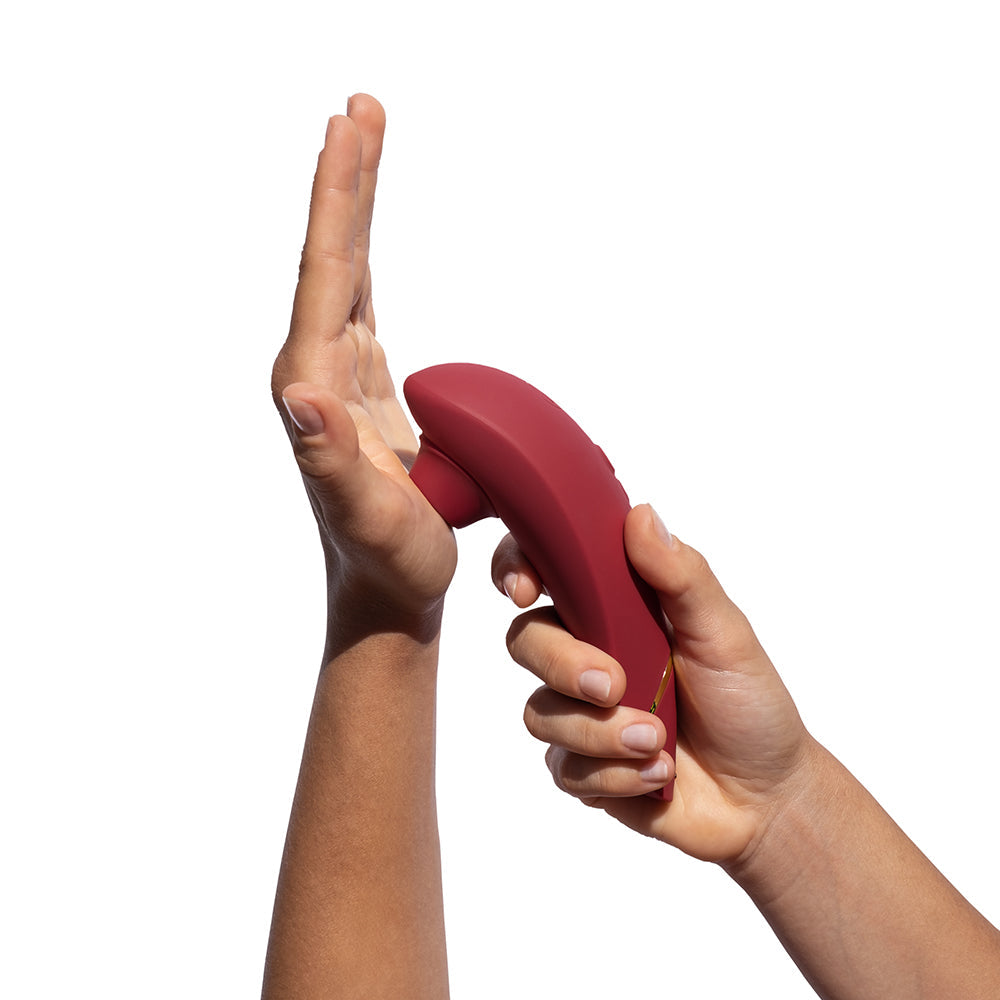 Womanizer Premium 2 Rechargeable Silicone Luxurious Pleasure Air Clitoral Stimulator Bordeaux - Fantasies Boutique