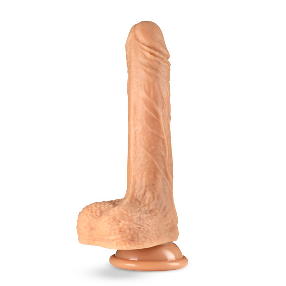Dr. Skin Dr. Grey Remote-Controlled 7 in. Thumping Dildo with Balls Beige - Fantasies Boutique