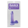 Basix Rubber Works 6 in. Dong With Balls & Suction Cup Purple - Fantasies Boutique