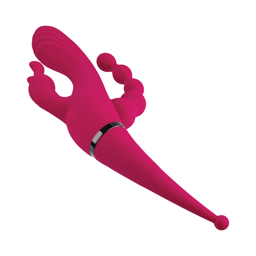 Gender X Four By Four Rechargeable Dual-Ended Multi-Stimulating Silicone Vibrator Burgundy - Fantasies Boutique