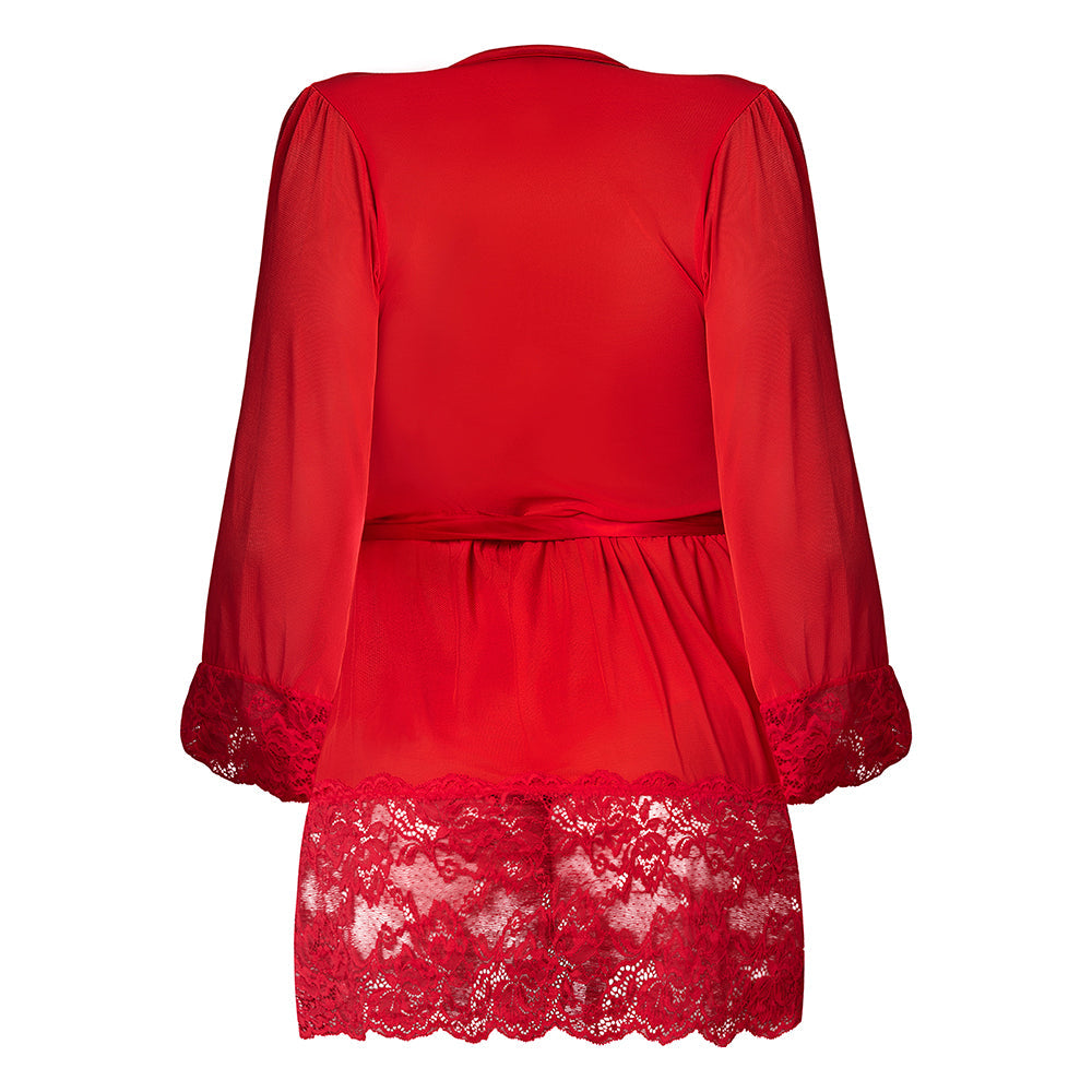 Magic Silk Sugar High 3/4 Sleeve Robe Red Queen Size