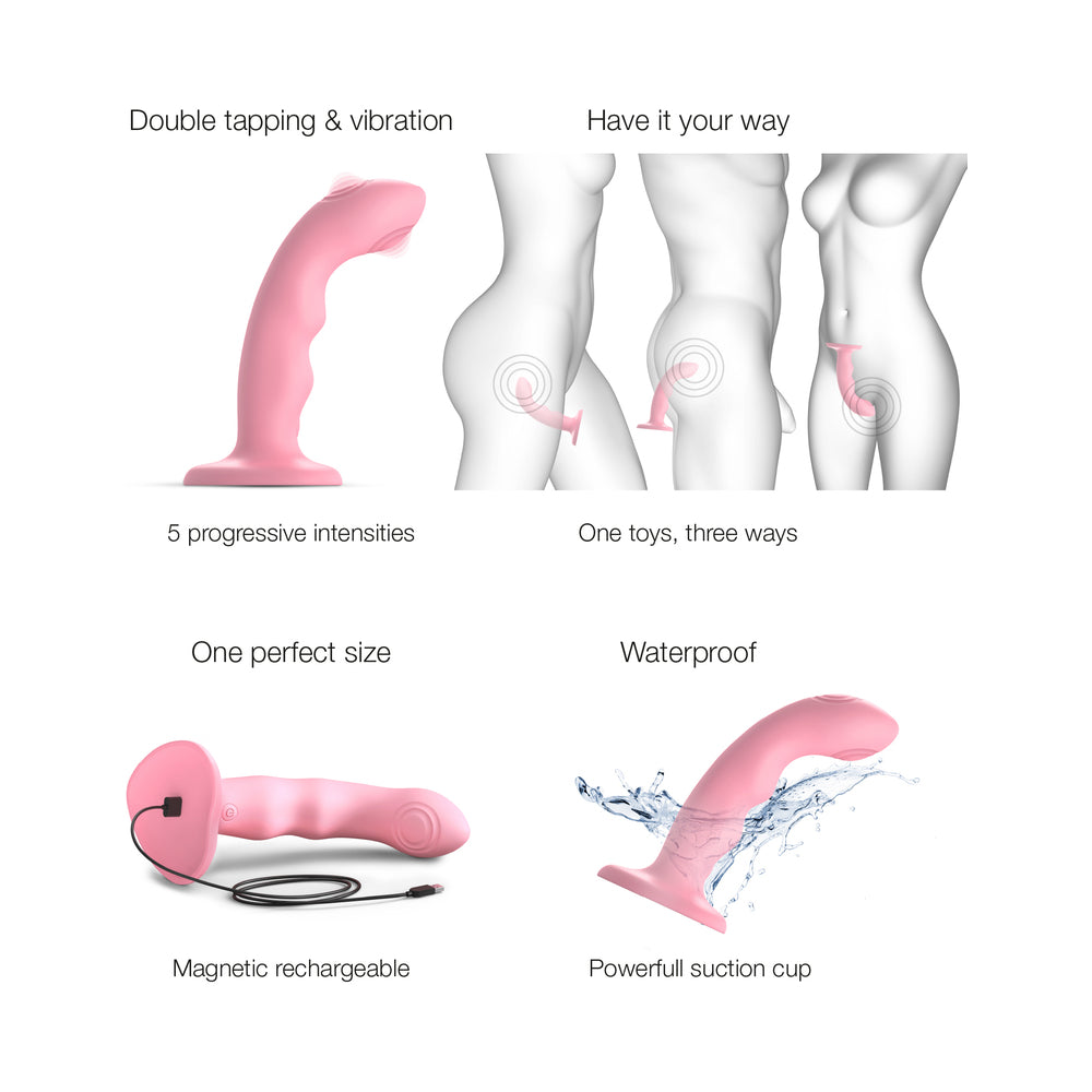 Strap-On-Me Tapping Dildo Wave Coral Pink - Fantasies Boutique