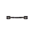 Ouch! Black & White Adjustable Bonded Leather Wrist Cuffs With Handle Black