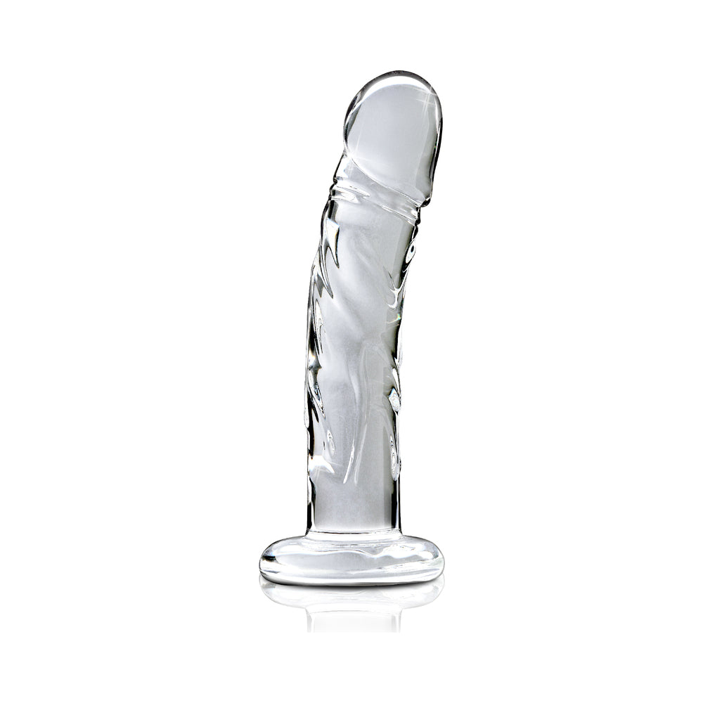 Icicles No. 62 Curved Realistic 6.5 in. Glass Dildo Clear - Fantasies Boutique
