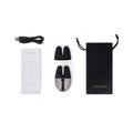 Le Wand Chrome Double Vibe Rechargeable Silicone Mini Vibrator Black - Fantasies Boutique