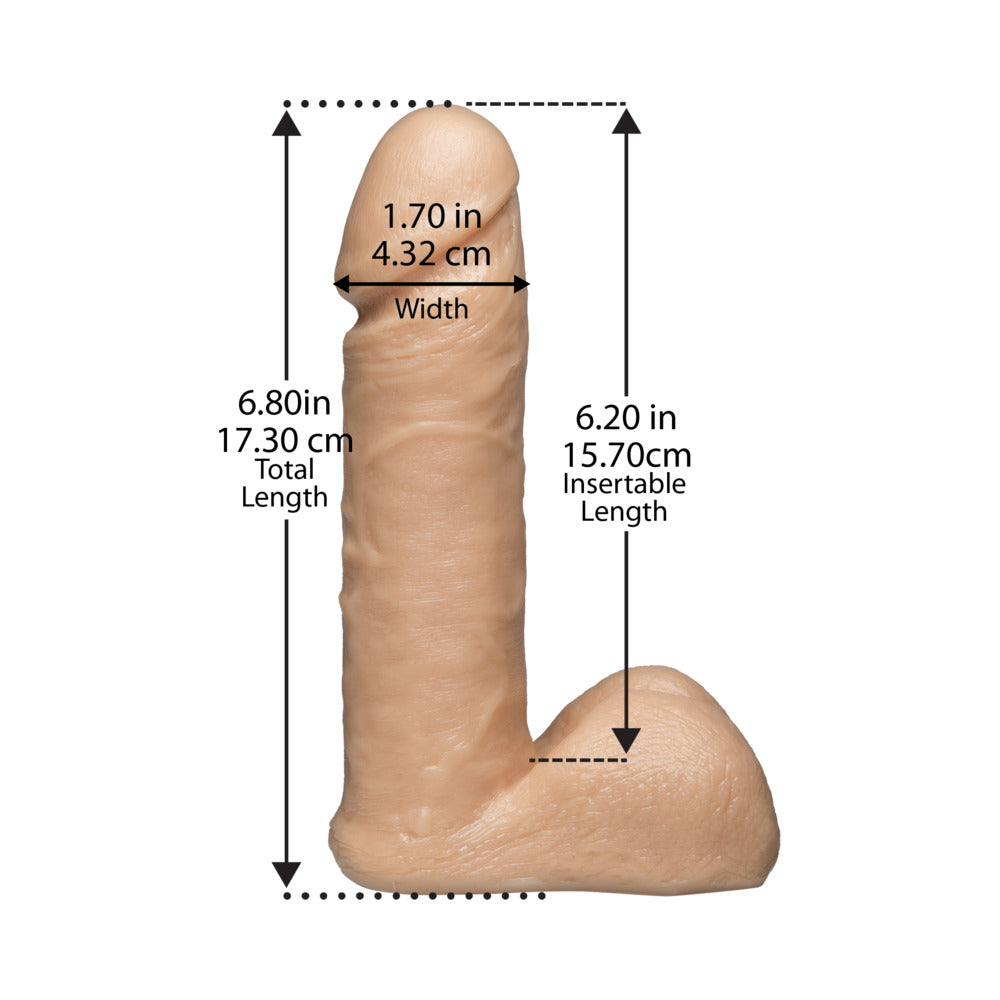 Vac-U-Lock - 6 Inch Realistic Cock White - Fantasies Boutique