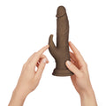 FemmeFunn Vortex Turbo Rabbit 2.0 8 in. Dual Stimulation Vibrating Dildo Brown - Fantasies Boutique