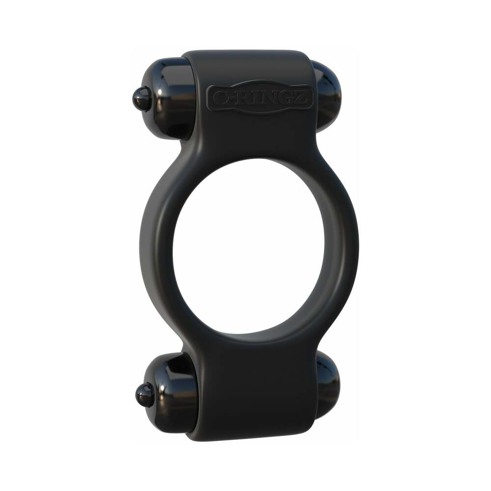 Fantasy C-Ringz Magic Touch Couples Ring With Dual Bullets Black - Fantasies Boutique