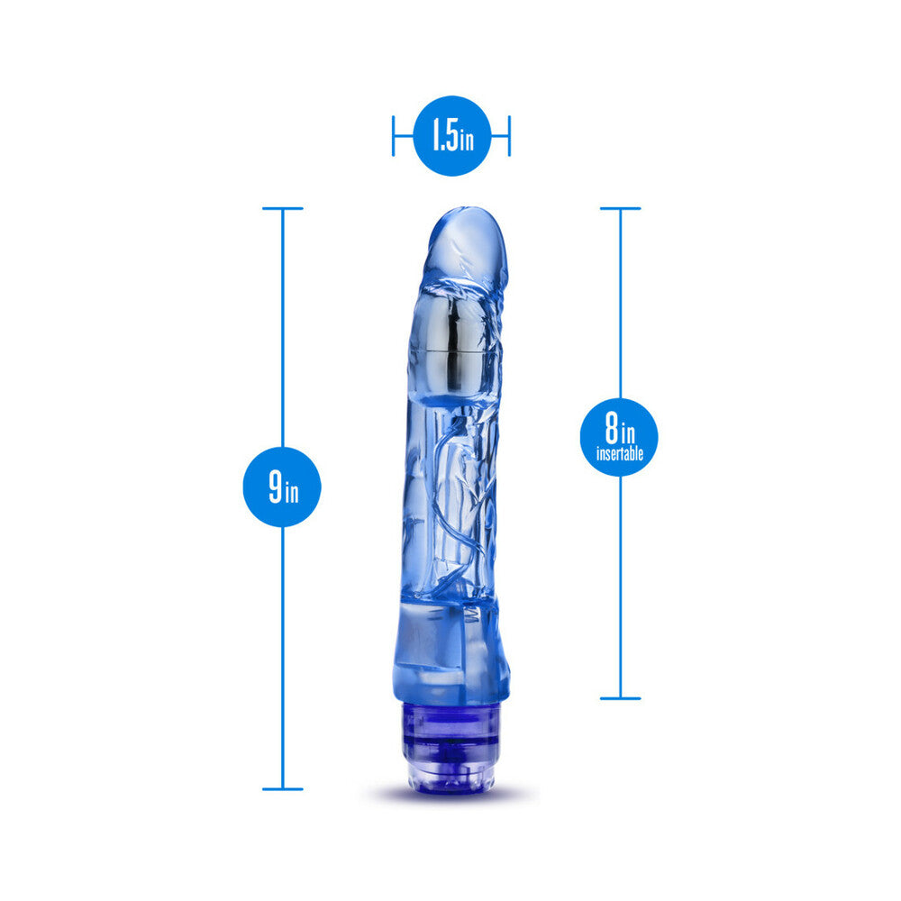 Naturally Yours Mambo Vibe Realistic 9 in. Vibrating Dildo Blue - Fantasies Boutique