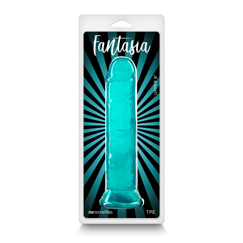 Fantasia Upper 8 in. Jelly Dildo Teal - Fantasies Boutique
