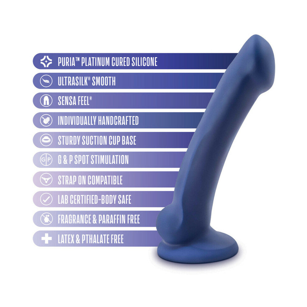 Avant D10 Ergo Mini 7 in. Dual Density Silicone Dildo Indigo - Fantasies Boutique