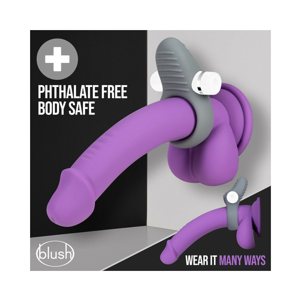 Blush Noje C1.Ring Rechargeable Vibrating Silicone Cockring Slate - Fantasies Boutique