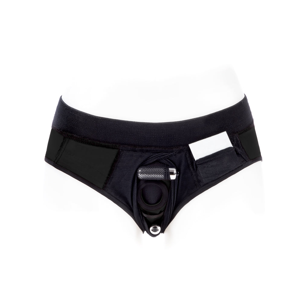 SpareParts Tomboi Cover Brief Style Underwear Harness Nylon Black/Black 5XL