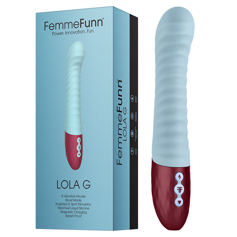 FemmeFunn Lola G Rechargeable Silicone G-Spot Vibrator Light Blue - Fantasies Boutique