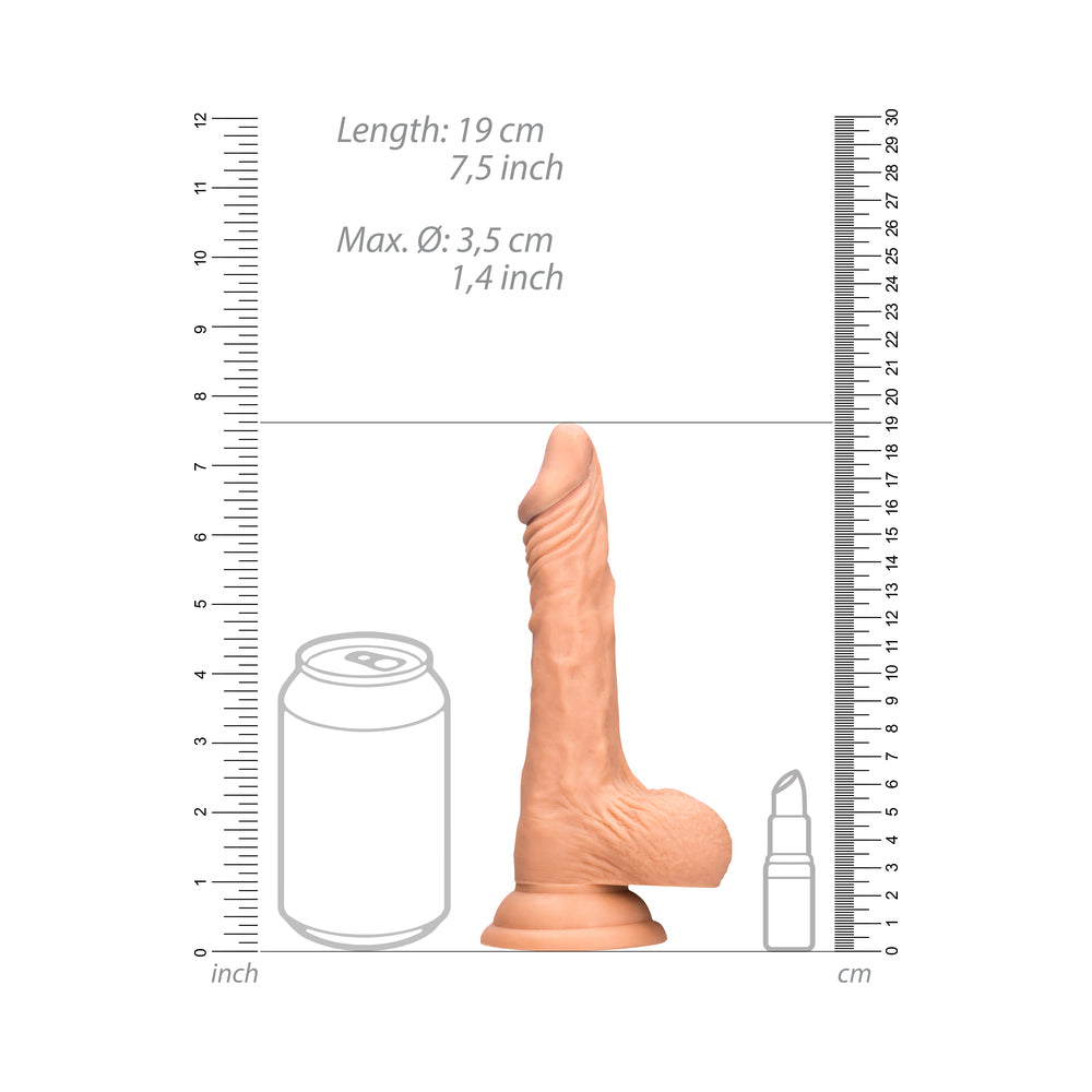 RealRock Realistic 7 in. Dildo With Balls and Suction Cup Beige - Fantasies Boutique