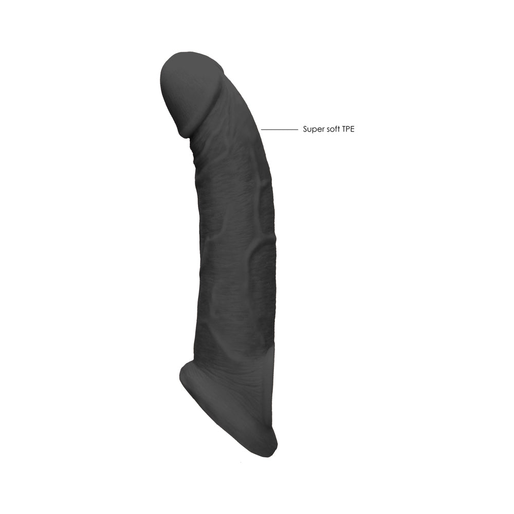 RealRock Realistic 9 in. Penis Sleeve Extender Sling Black - Fantasies Boutique