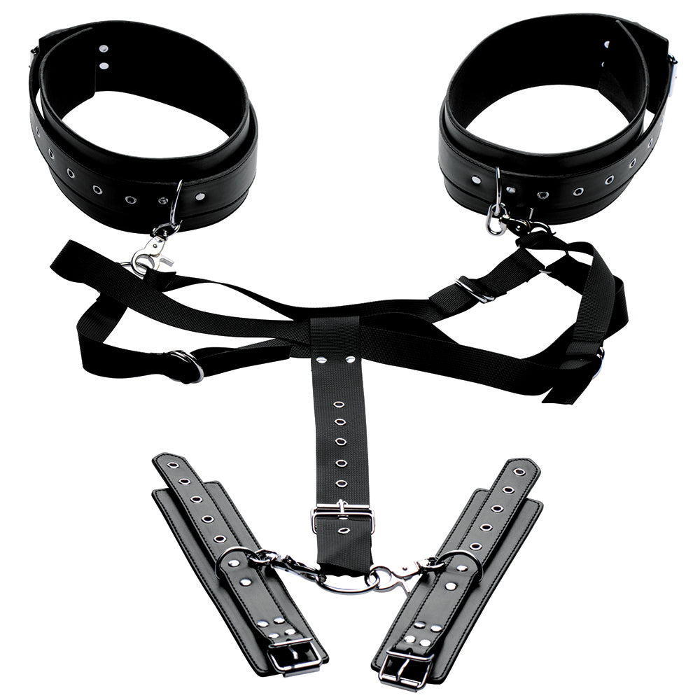 Masters Acquire Easy Access Thigh Harness with Wrist Cuffs - Fantasies Boutique
