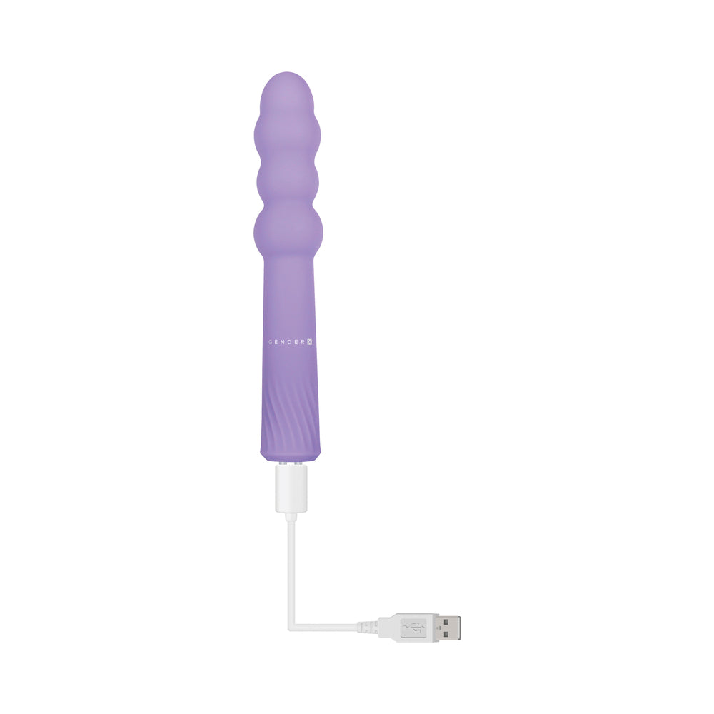 Gender X Bumpy Ride Rechargeable Flexible Silicone Beaded Vibrator Purple - Fantasies Boutique