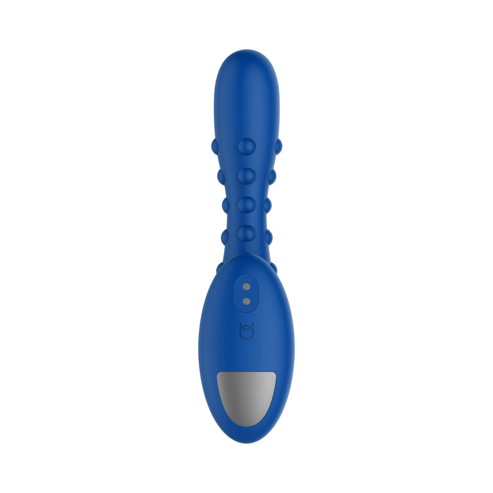Forto Studded Pro Rechargeable Silicone Vibrating Anal Massager Blue - Fantasies Boutique