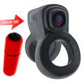 Hunkyjunk Revhammer Cock & Shaft Ring with Bullet Vibrator Tar Ice - Fantasies Boutique