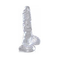 King Cock Clear 4 in. Cock With Balls Realistic Suction Cup Dildo - Fantasies Boutique