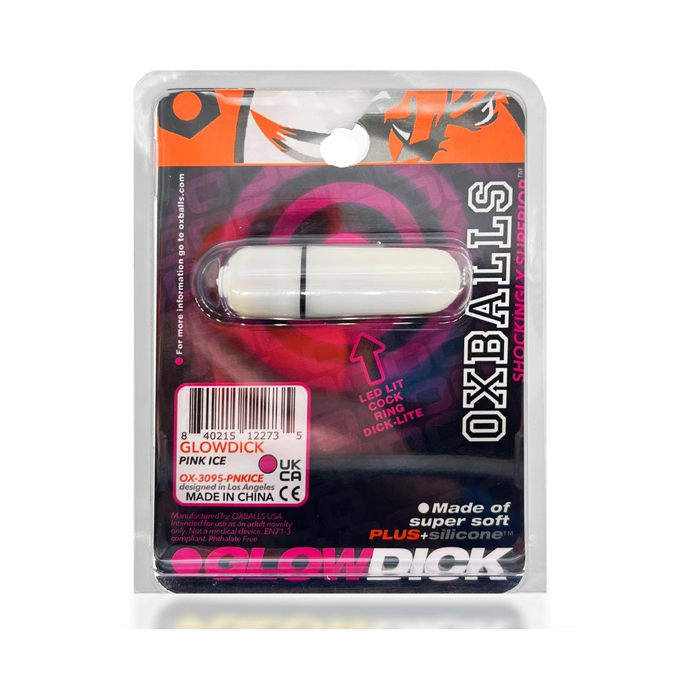 OxBalls Glowdick Cockring With Led Pink Ice - Fantasies Boutique