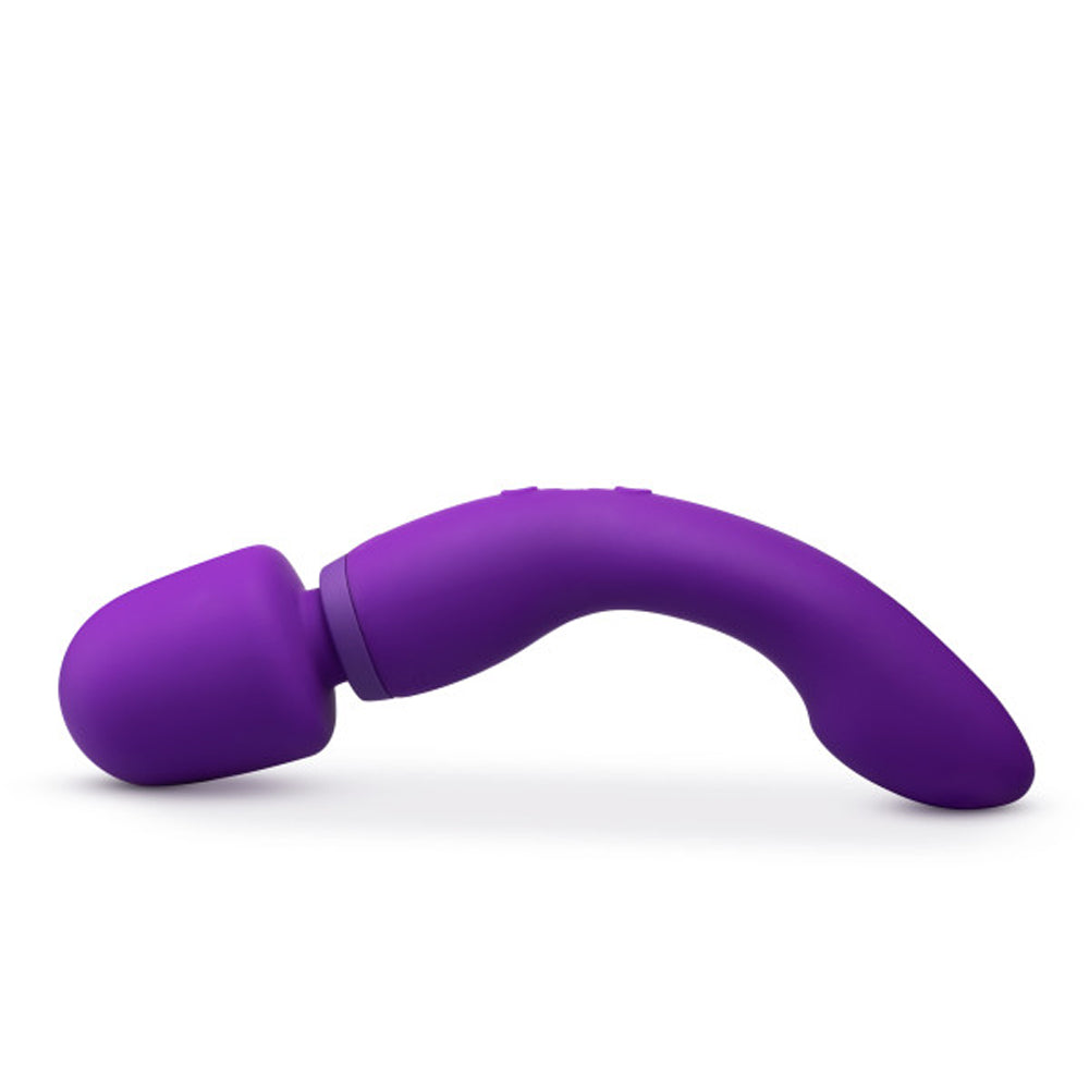 Wellness Dual Sense Rechargeable Silicone Dual Ended G-Spot & Wand Vibrator Purple - Fantasies Boutique