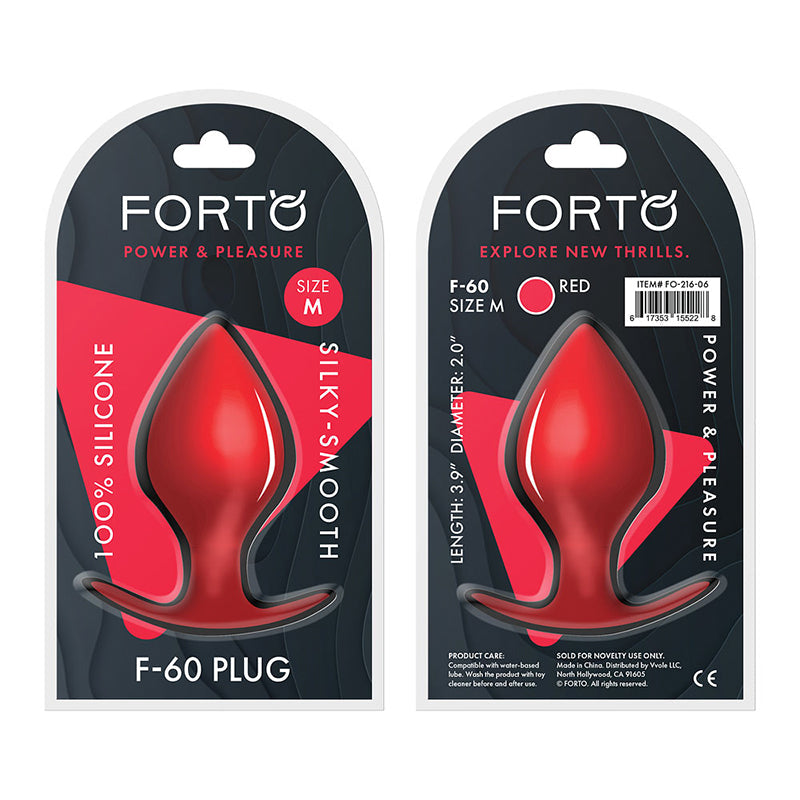 Forto F-60 Spade Silicone Anal Plug Medium Red - Fantasies Boutique