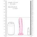 RealRock Crystal Clear Straight 6 in. Dildo Without Balls Pink - Fantasies Boutique