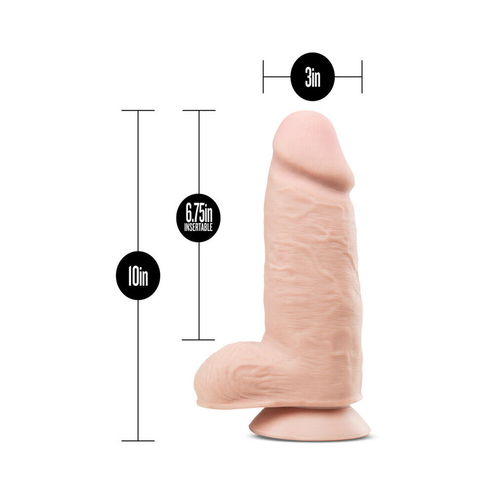 Au Naturel 2.75 Pounder 10 in. Posable Dual Density Dildo with Balls Beige - Fantasies Boutique
