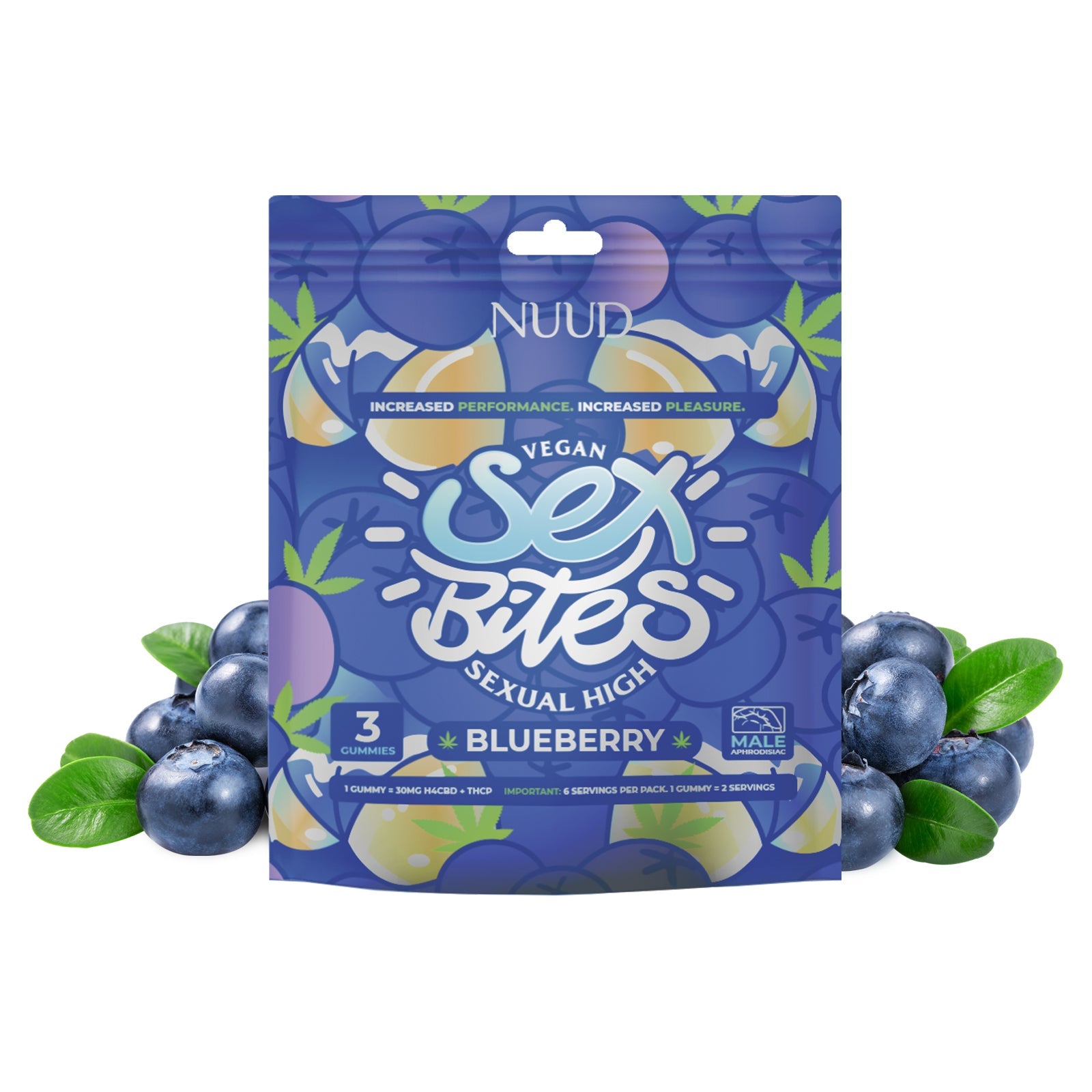NUUD Sex Bites Male Aphrodisiac Gummies Blueberry - Fantasies Boutique