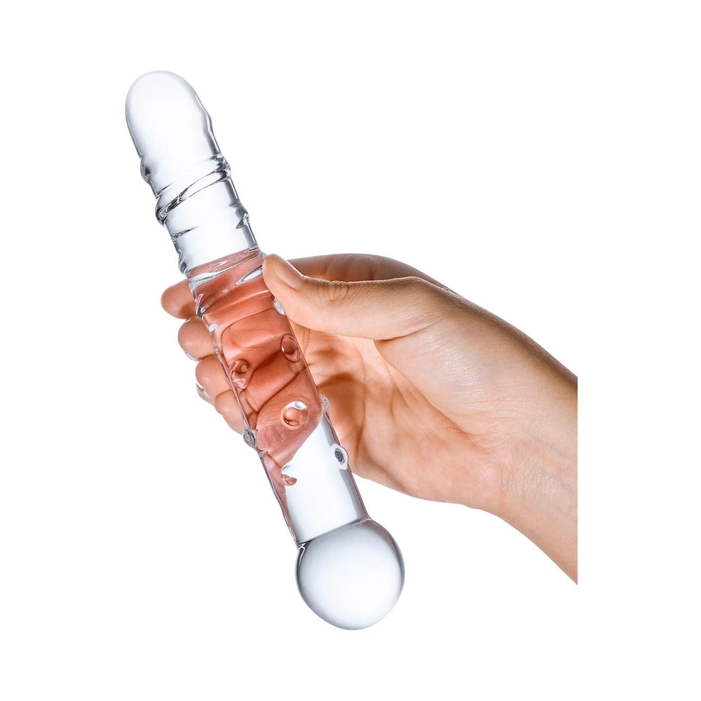 Glas 7 in. Callisto Clear Glass Dildo - Fantasies Boutique