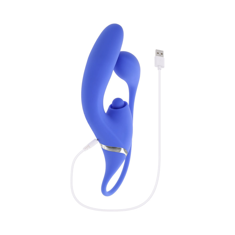 Evolved All In Rechargeable Dual Vibrating Tapping Vibe Silicone Blue