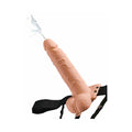 Fetish Fantasy Series 7.5 in. Hollow Squirting Strap-On With Balls Beige/Black - Fantasies Boutique