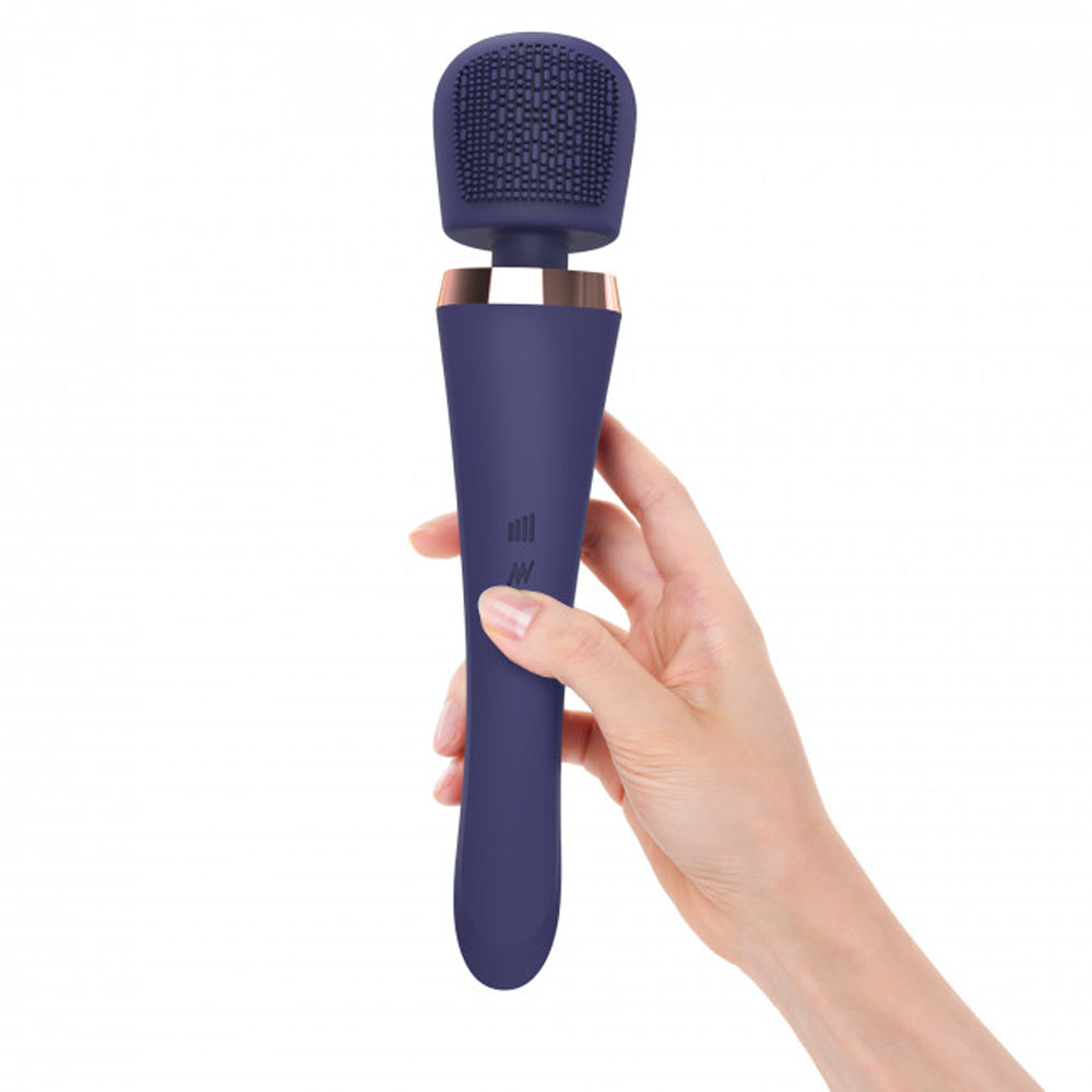Love to Love Brush Crush Rechargeable Textured Head Wand Vibrator Midnight Indigo - Fantasies Boutique