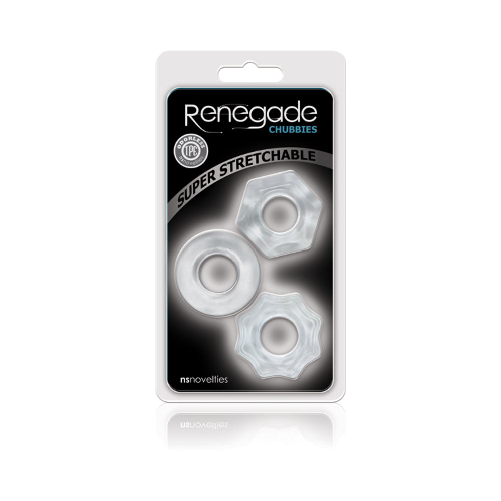 Renegade Chubbies Cock Rings 3-Pack Clear - Fantasies Boutique
