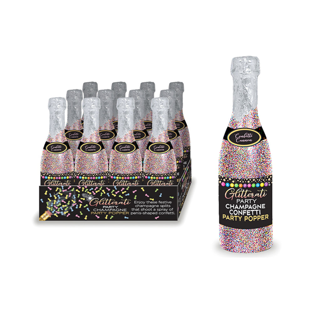 Glitterati Champagne Party Popper 12-Piece Display - Fantasies Boutique