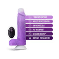 Blush Neo Elite Encore 8 in. Silicone Vibrating Dildo with Balls & Suction Cup Purple - Fantasies Boutique