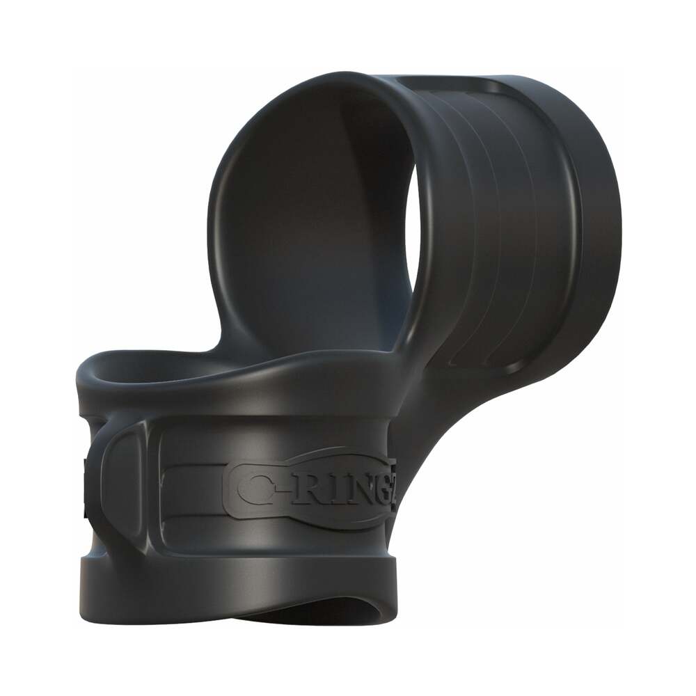 Fantasy C-Ringz Mr. Big Cock Ring & Ball Stretcher Silicone Sling Black - Fantasies Boutique