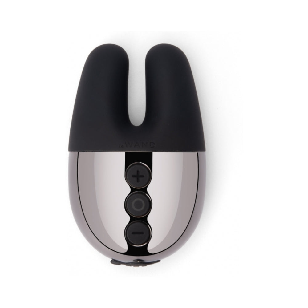 Le Wand Chrome Double Vibe Rechargeable Silicone Mini Vibrator Black - Fantasies Boutique